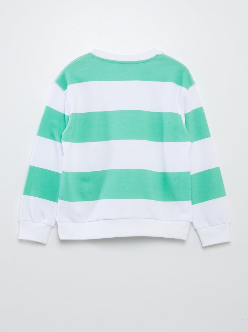 Losvallende sweater met ronde kraag in french terry GROEN - Kiabi