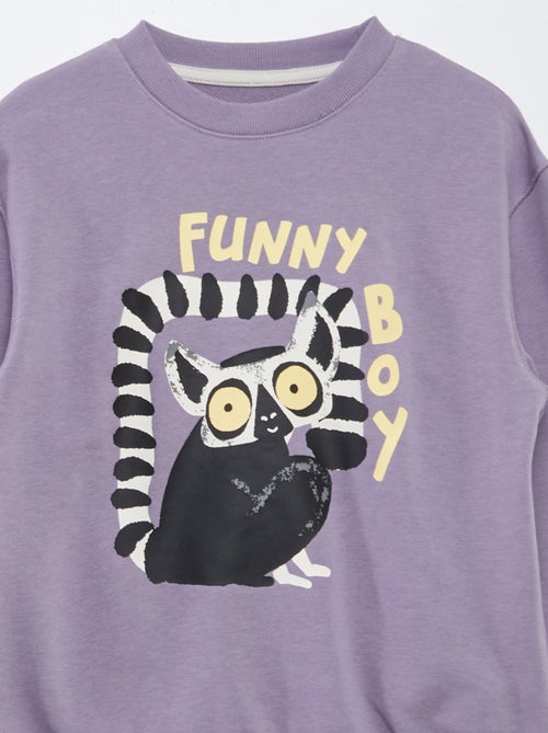 Losvallende sweater met ronde kraag in french terry - Kiabi