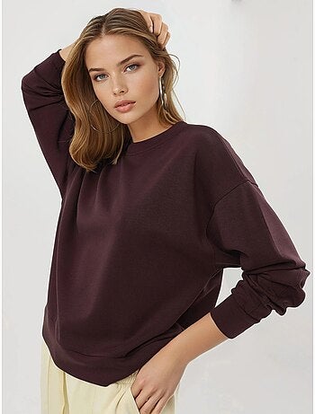 Losvallende sweatshirt met ronde hals busem