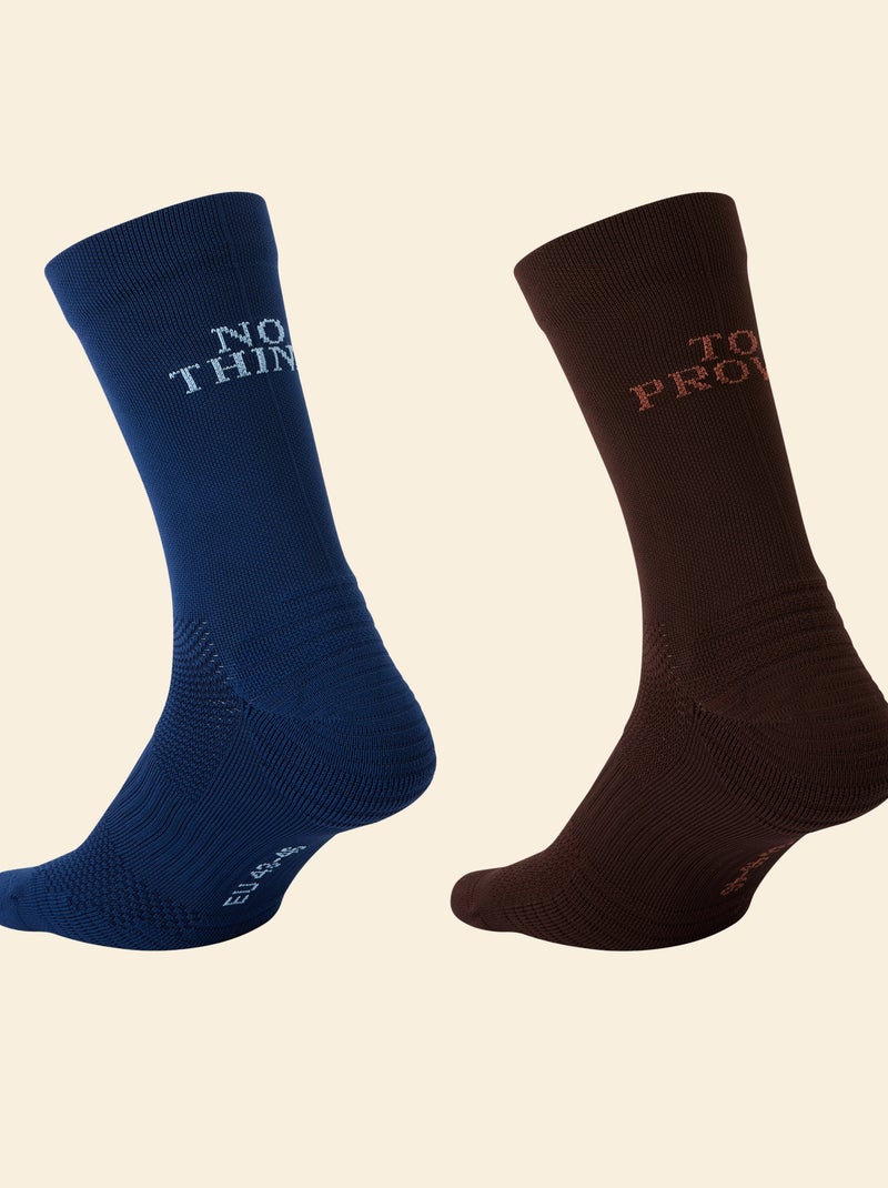 Lot 2 chaussettes avec inscription - (ekstract) Bleu - Kiabi