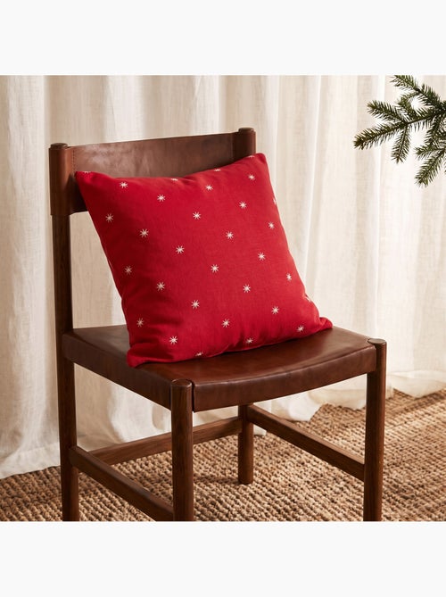 Lot 2 housses de coussin noël étoiles, fil doré, coton - gamusi. - Kiabi