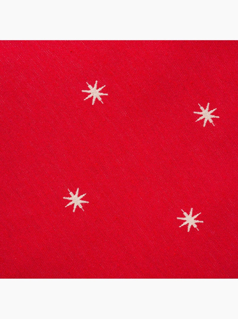 Lot 2 housses de coussin noël étoiles, fil doré, coton - gamusi. Rouge - Kiabi