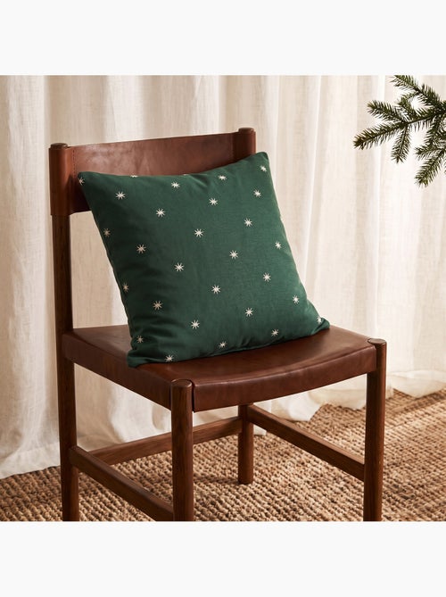 Lot 2 housses de coussin noël étoiles, fil doré, coton - gamusi. - Kiabi