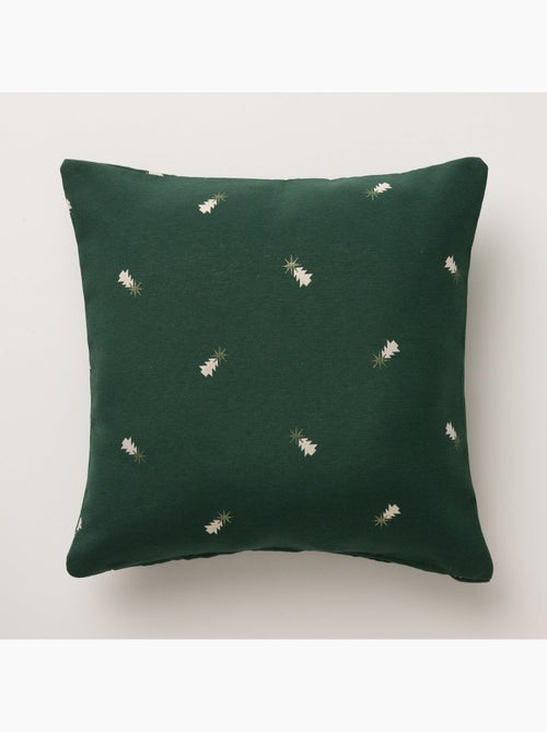 Lot 2 housses de coussin noël sapins, fil doré, coton - gamusi. - Kiabi