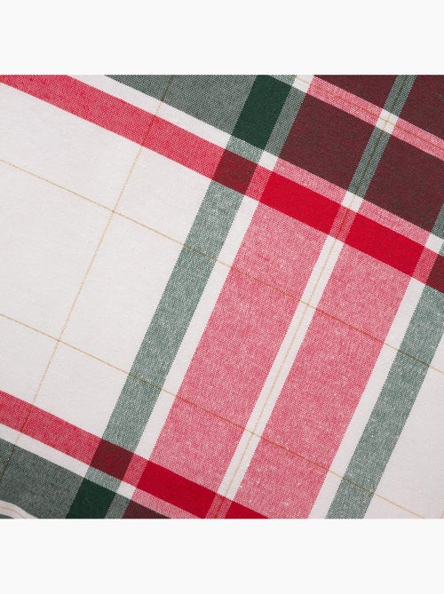 Lot 2 housses de coussin noël tartan, fil doré, coton - gamusi. - Kiabi