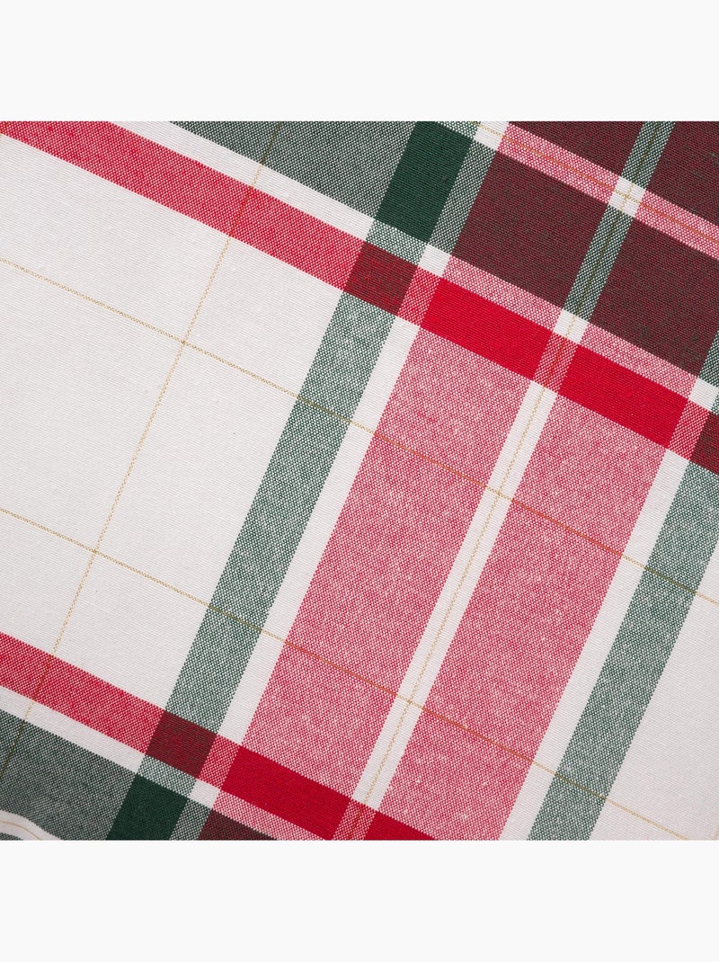 Lot 2 housses de coussin noël tartan, fil doré, coton - gamusi. Multicolore - Kiabi