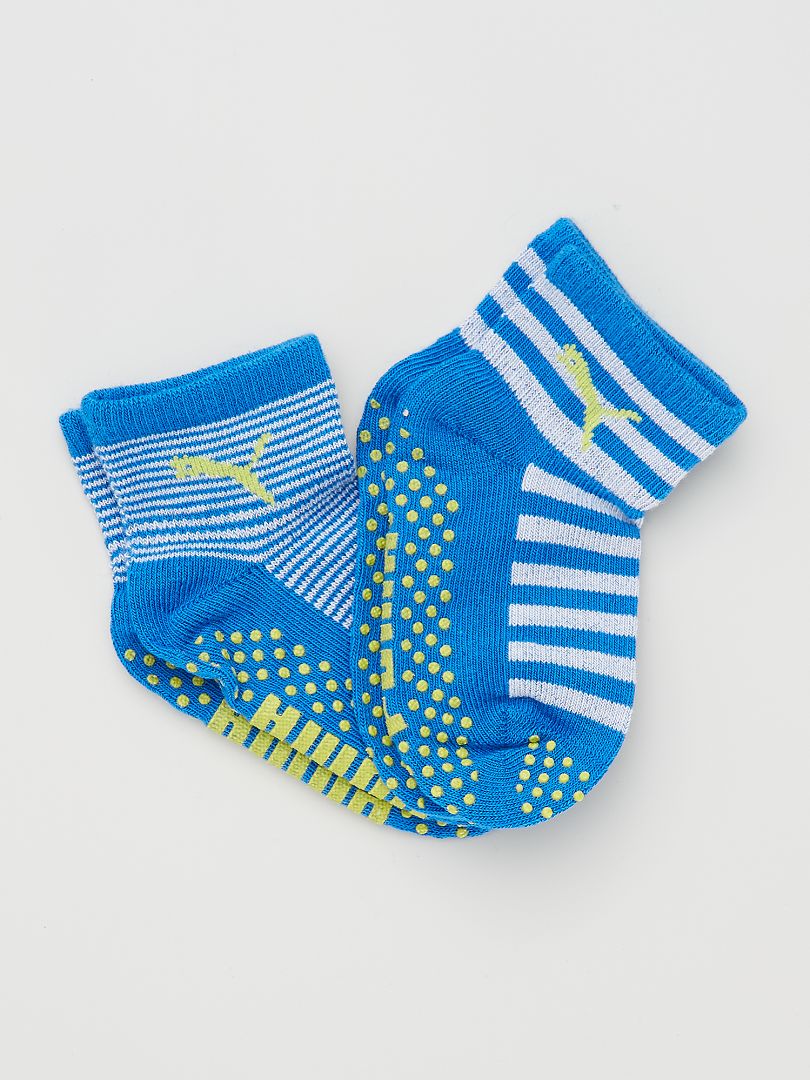 Chaussettes antidérapantes (lot de 2) bleu fille