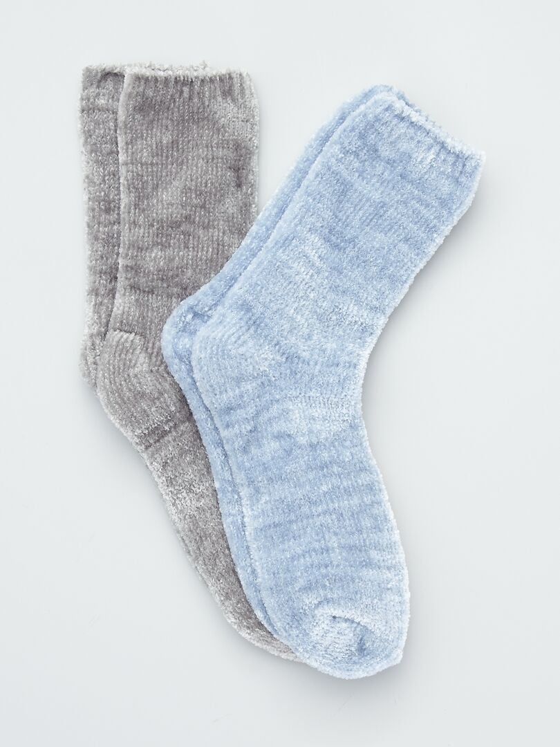 Lot 2 paires de chaussettes chaudes gris foncé - Kiabi