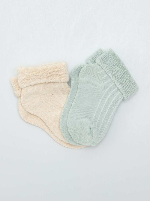 Lot 2 paires de chaussettes en maille bouclette - Kiabi