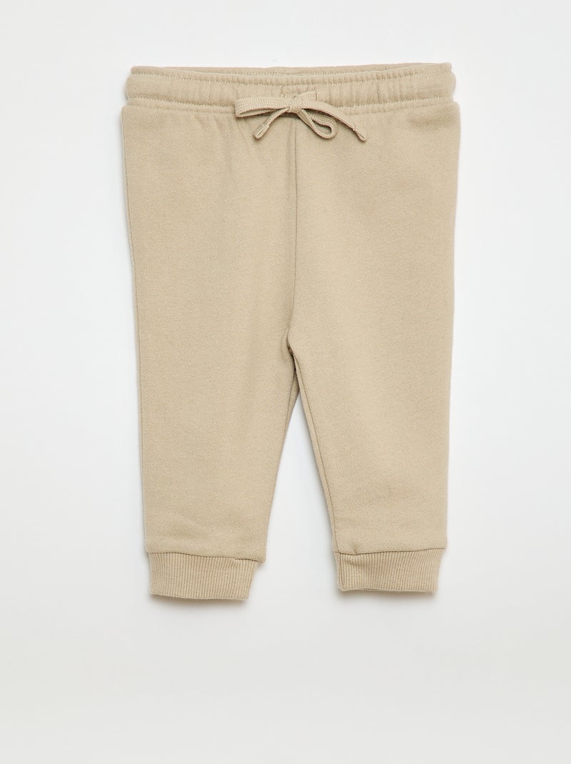 Lot 2 pantalons jogging en french terry Noir/beige - Kiabi