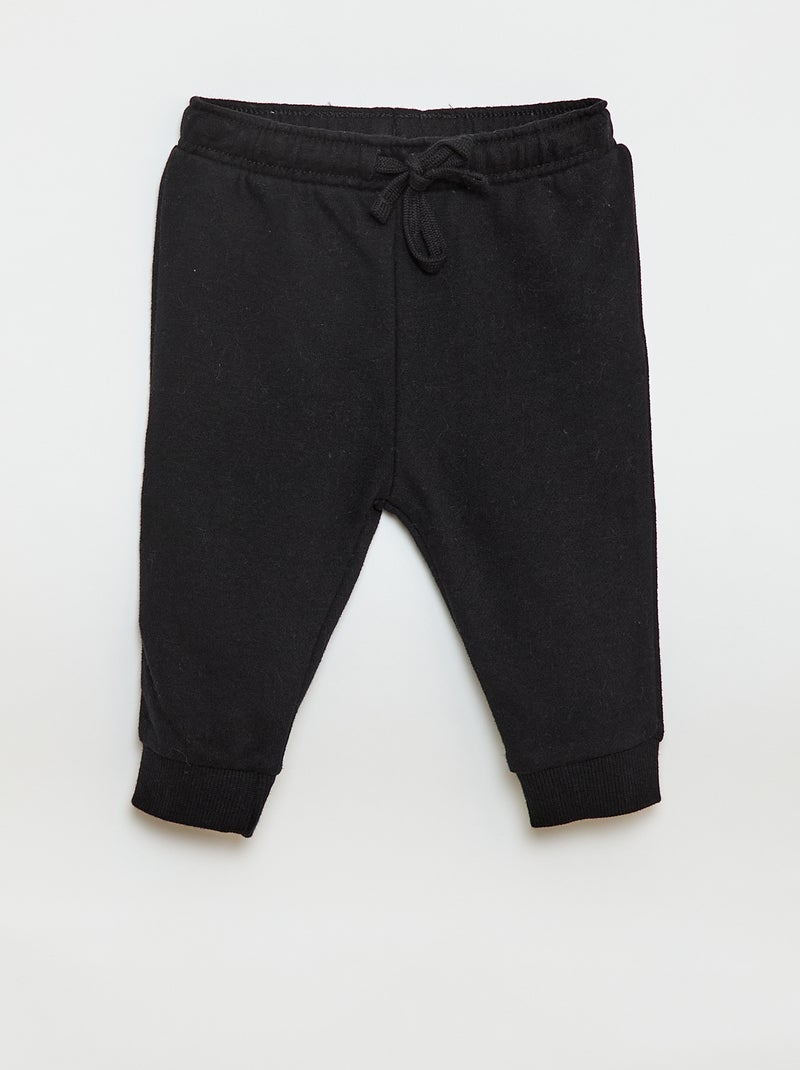 Lot 2 pantalons jogging en french terry Noir/beige - Kiabi