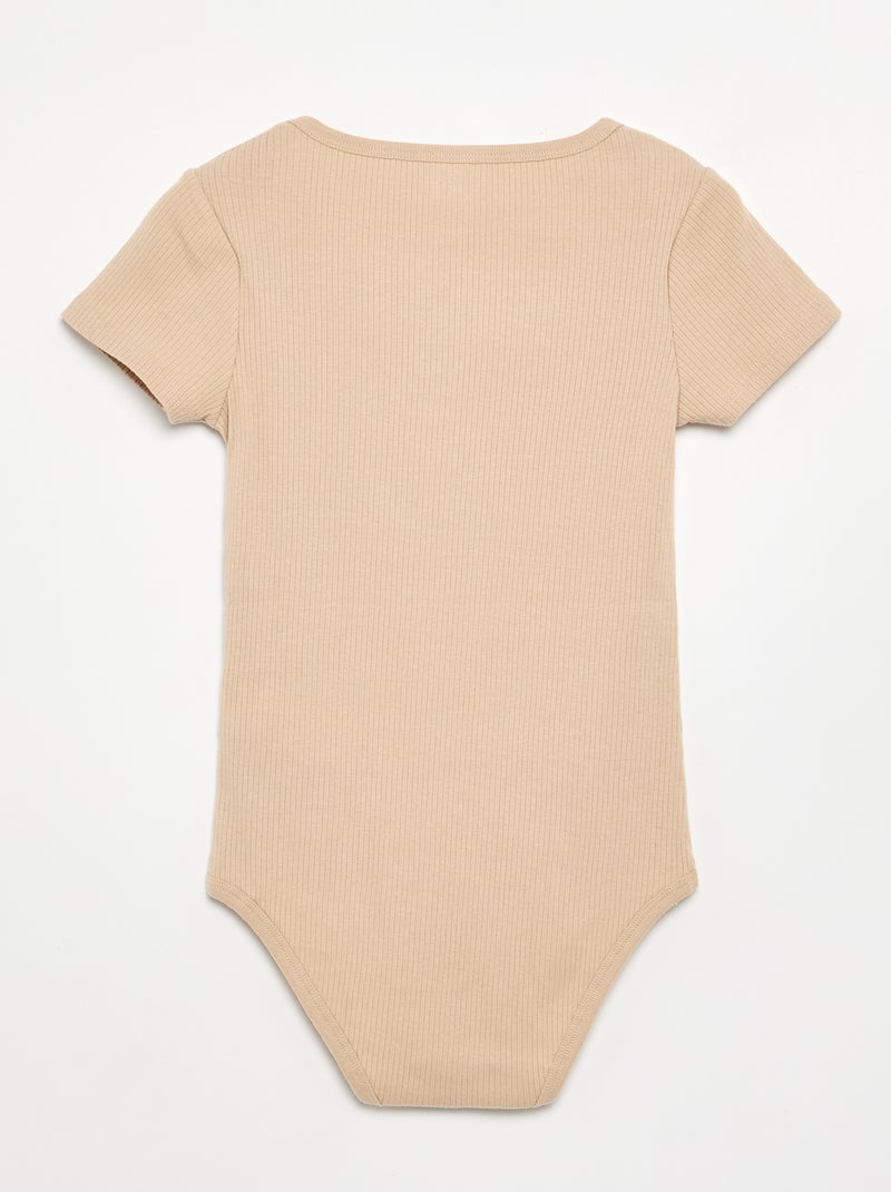 Lot 3 bodies en rib - collection facile à enfiler Beige - Kiabi
