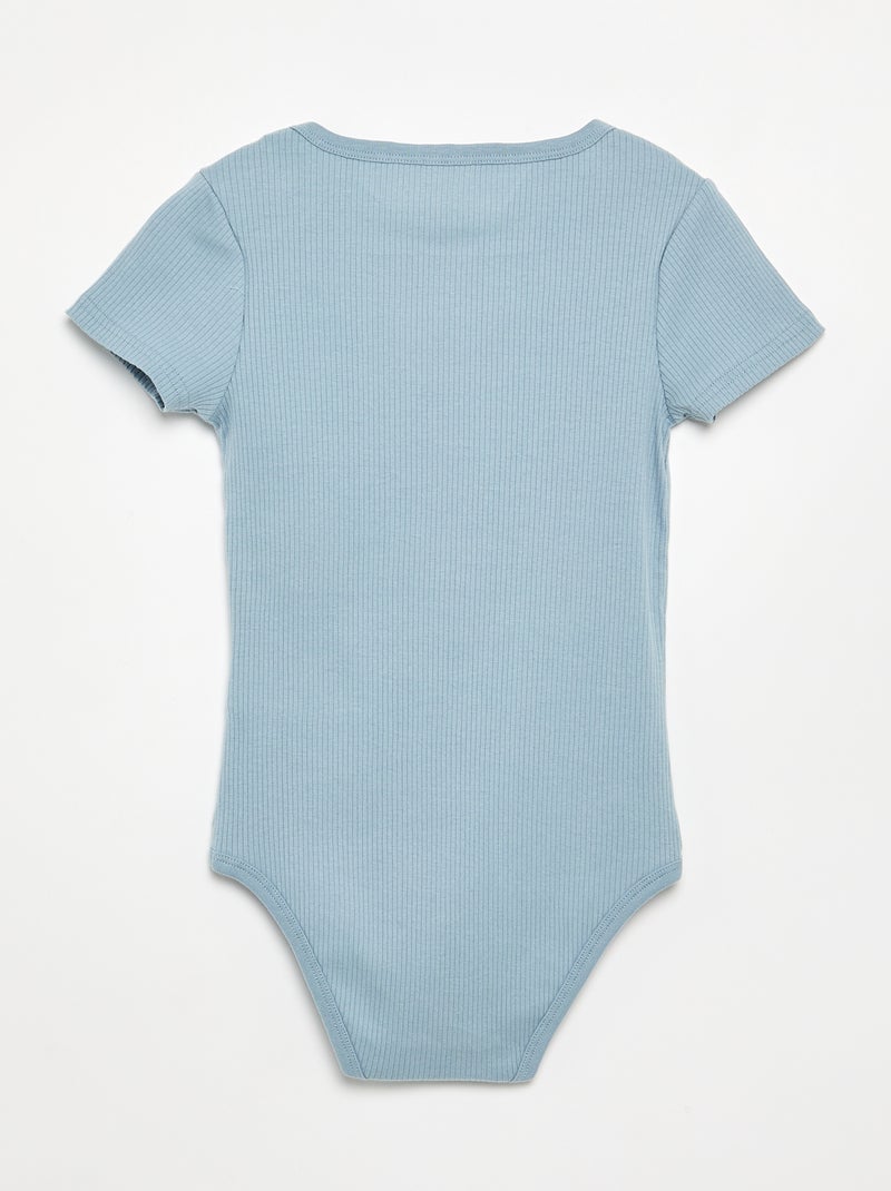 Lot 3 bodies en rib - collection facile à enfiler Bleu - Kiabi