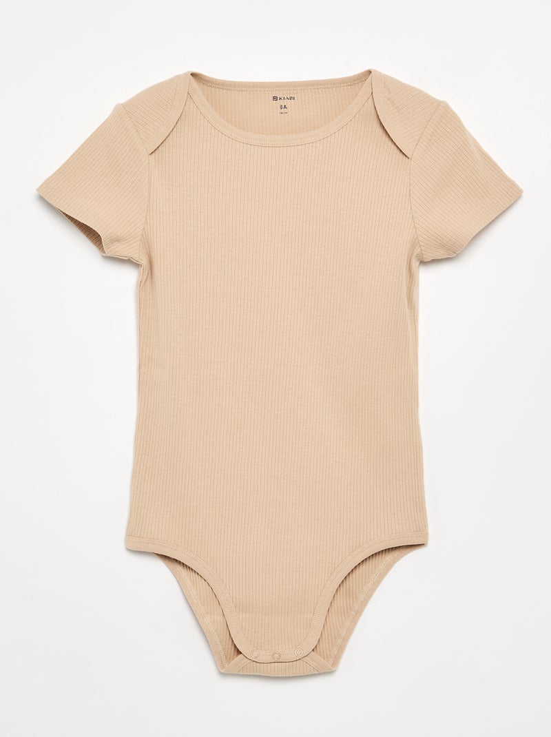 Lot 3 bodies en rib - collection facile à enfiler Rose - Kiabi