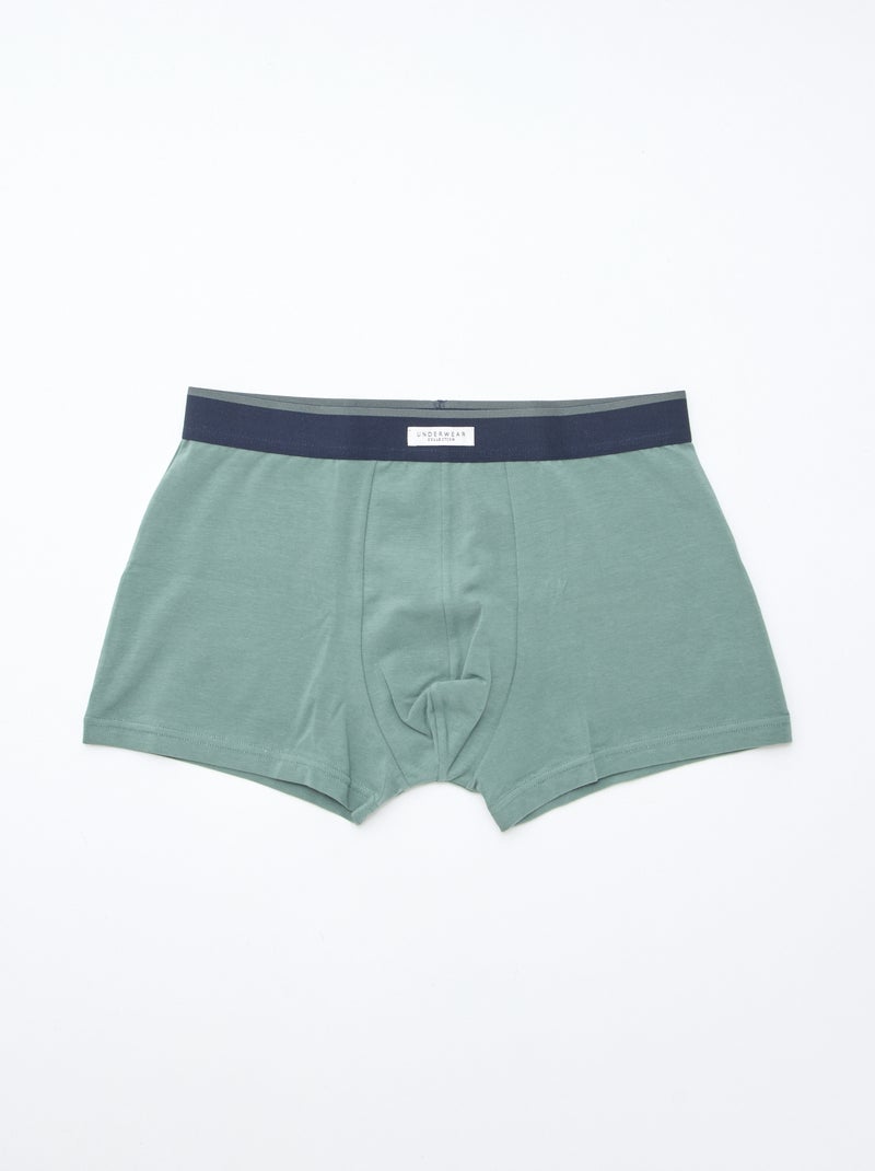 Lot 3 boxers stretch Kaki - Kiabi