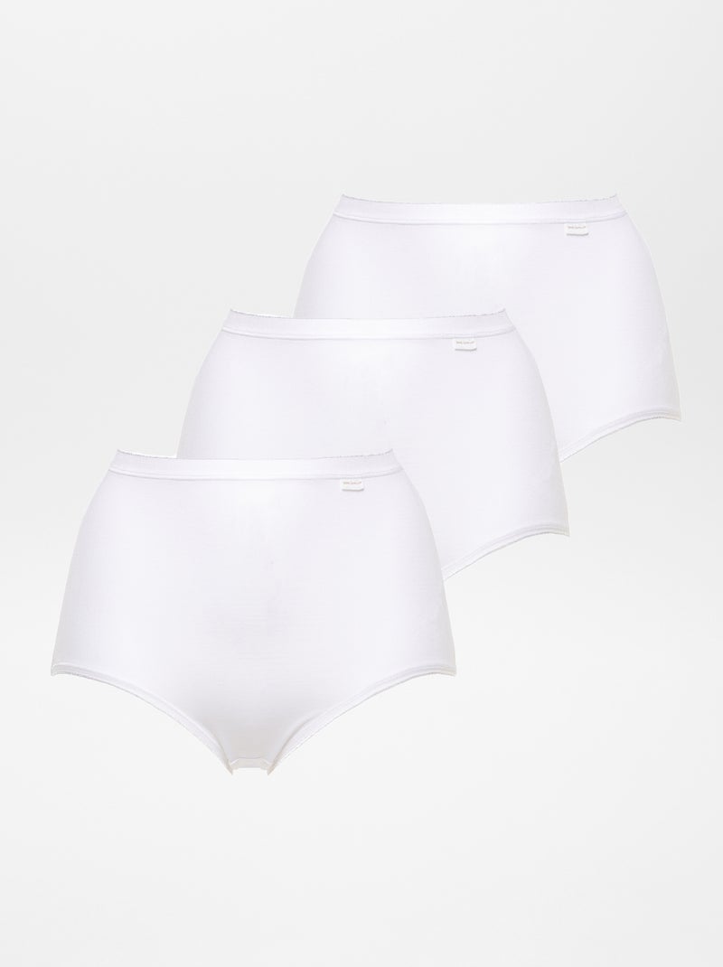 Lot 3 culottes taille haute 'Sans Complexe' blanc - Kiabi