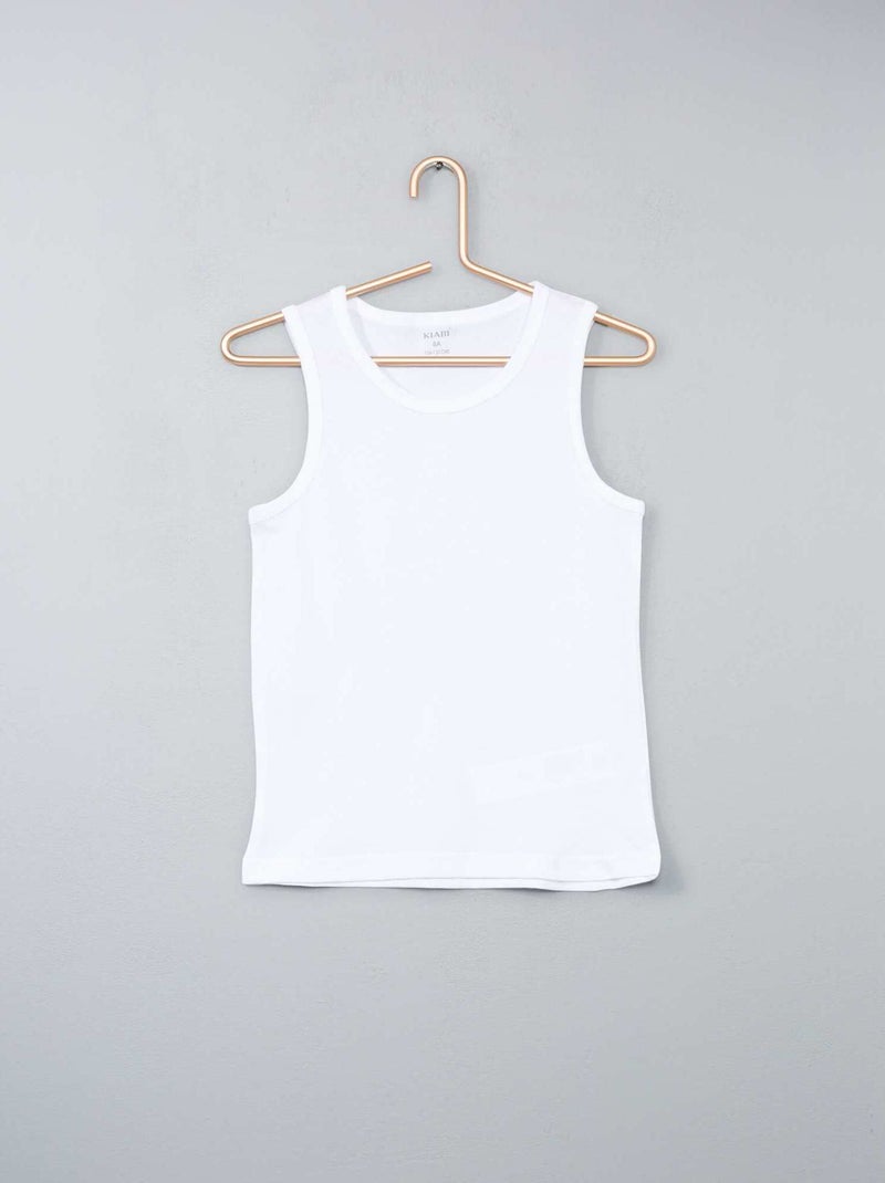 Lot 3 maillots de corps en coton Blanc - Kiabi