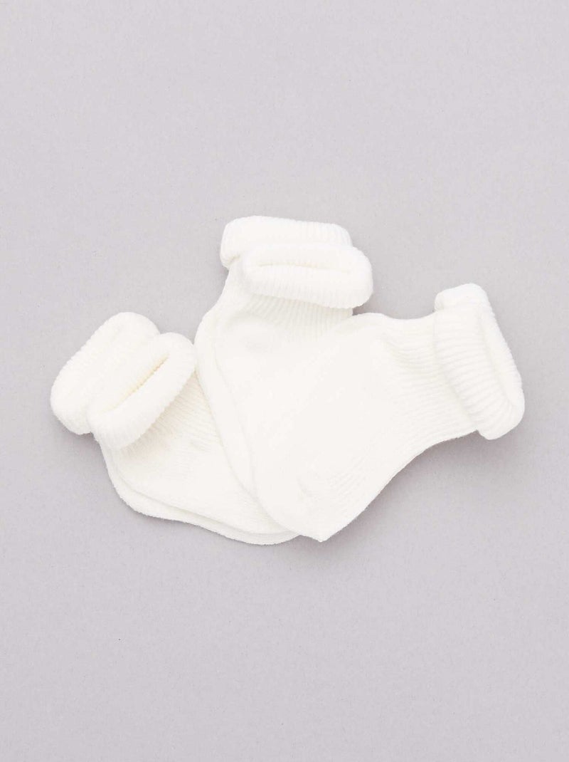 Lot 3 paires de chaussettes blanc - Kiabi
