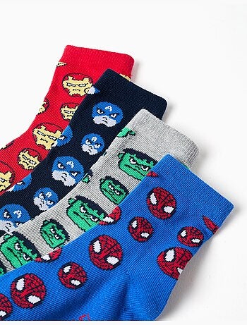 Lot 4 paires de chaussettes à imprimées marvel