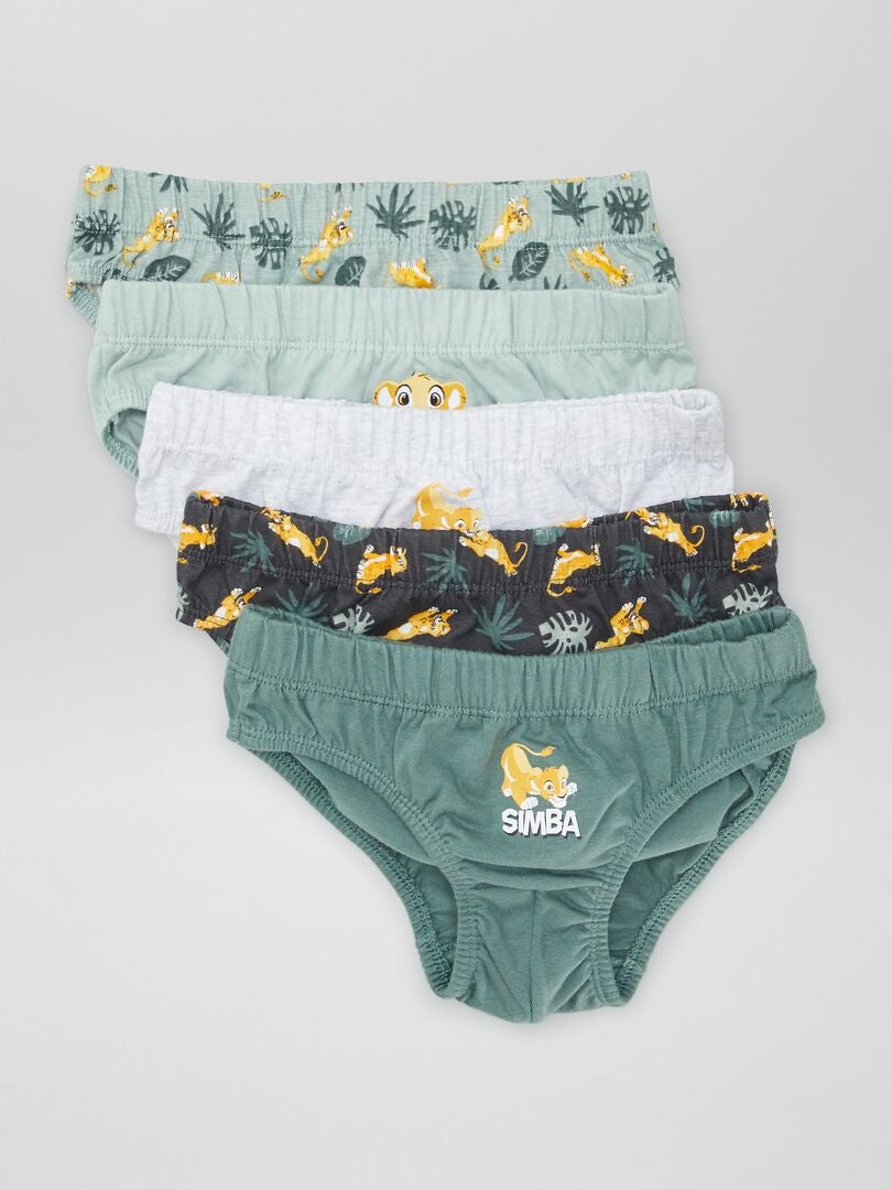 Lot 5 slips 'Le Roi Lion' Vert/gris Kiabi 10.00€