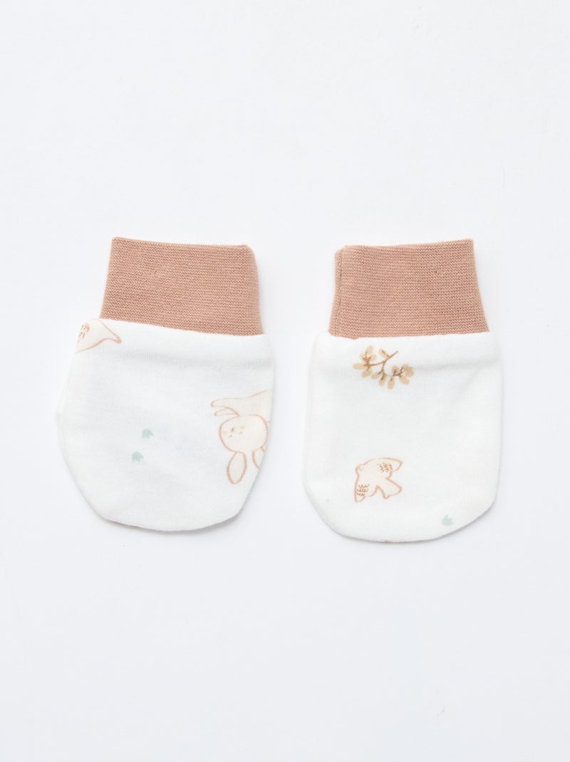 Lot bonnet + gants de naissance 'Petit Béguin' Blanc - Kiabi