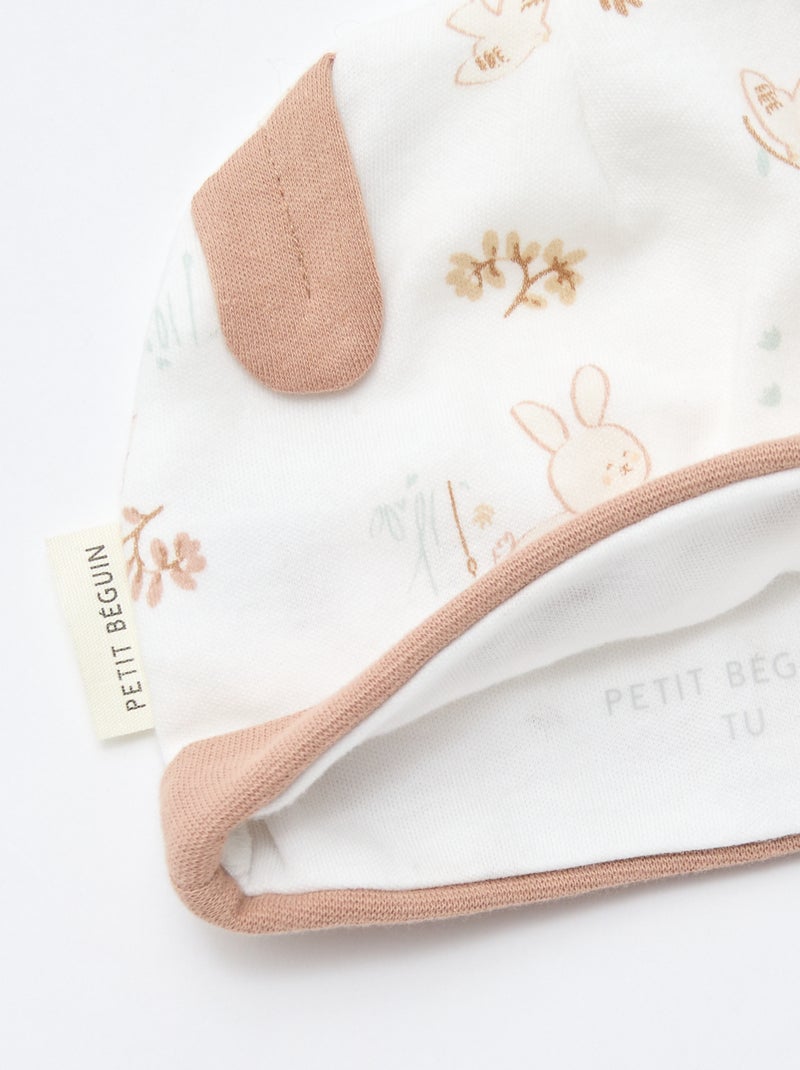Lot bonnet + gants de naissance 'Petit Béguin' Blanc - Kiabi