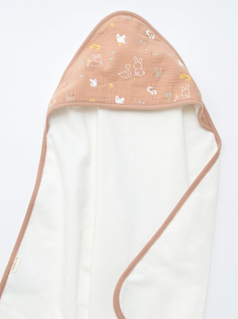 Lot cape de bain + gant 'Petit Béguin' Blanc - Kiabi
