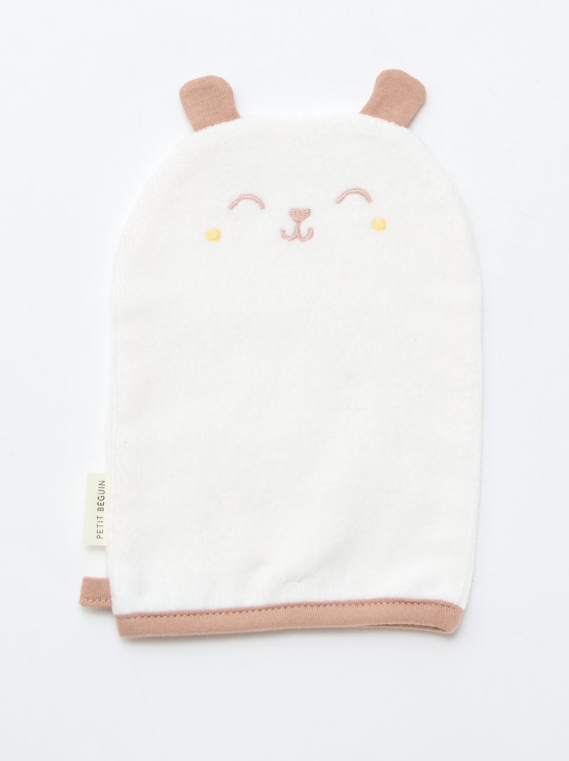 Lot cape de bain + gant 'Petit Béguin' Blanc - Kiabi