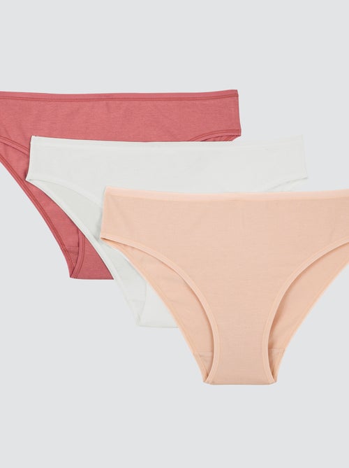 Lot culotte x3 coton bio geraldine - rougegorge lingerie - Kiabi