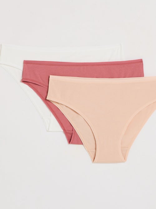 Lot culotte x3 coton bio geraldine - rougegorge lingerie - Kiabi