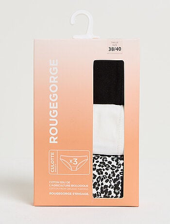 Lot culotte x3 coton bio geraldine - rougegorge lingerie
