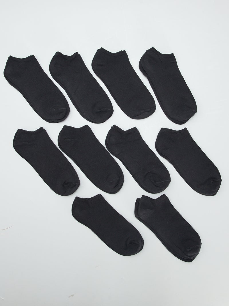 Lot de 10 chaussettes noir - Kiabi