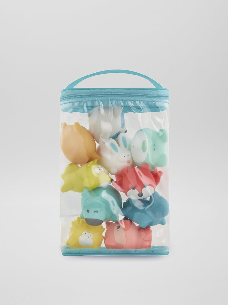Lot de 10 jouets de bain 'Badbulle' Rouge/bleu/jaune - Kiabi