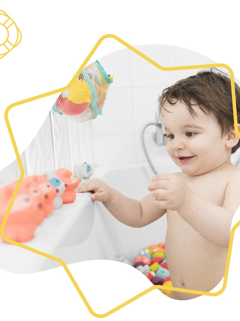 Lot de 10 jouets de bain 'Badbulle' Rouge/bleu/jaune - Kiabi