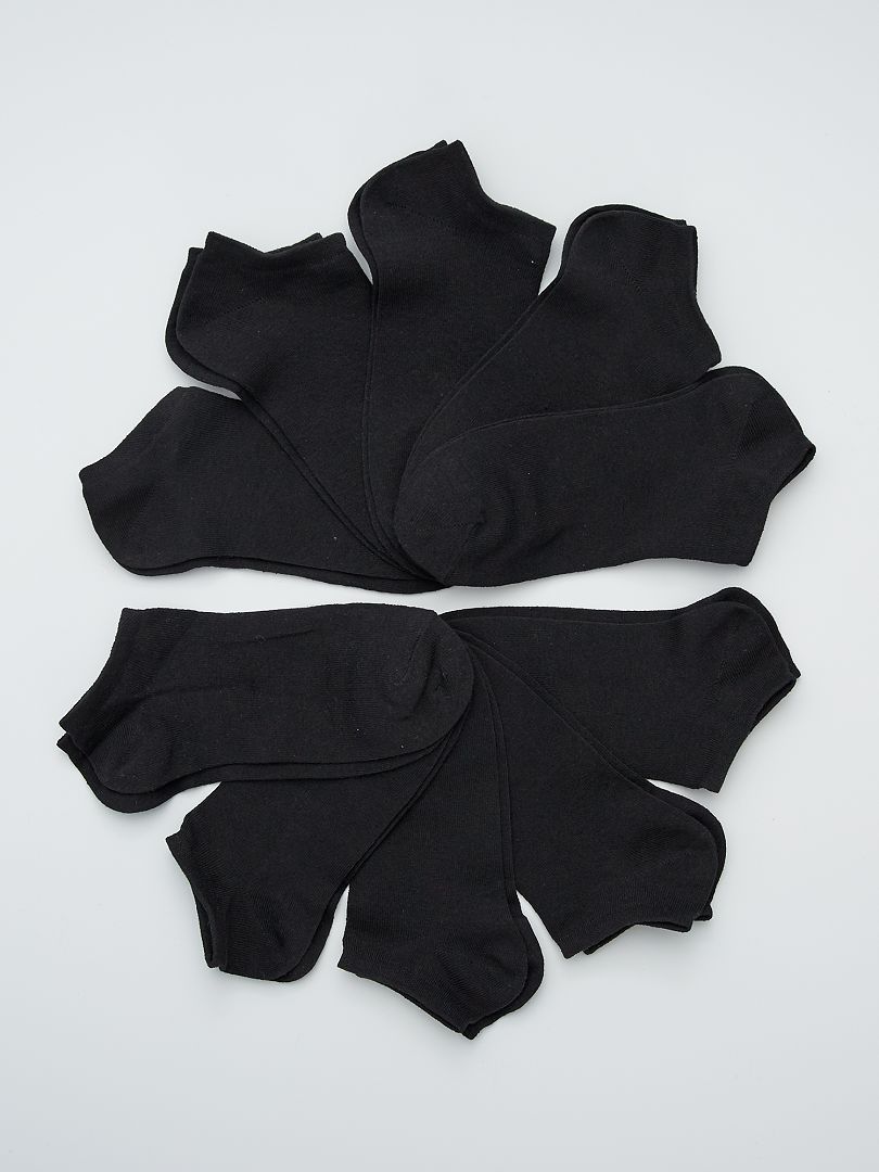 Lot de 10 paires de socquettes noir - Kiabi