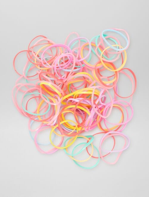 Lot de 100 élastiques colorés - Kiabi
