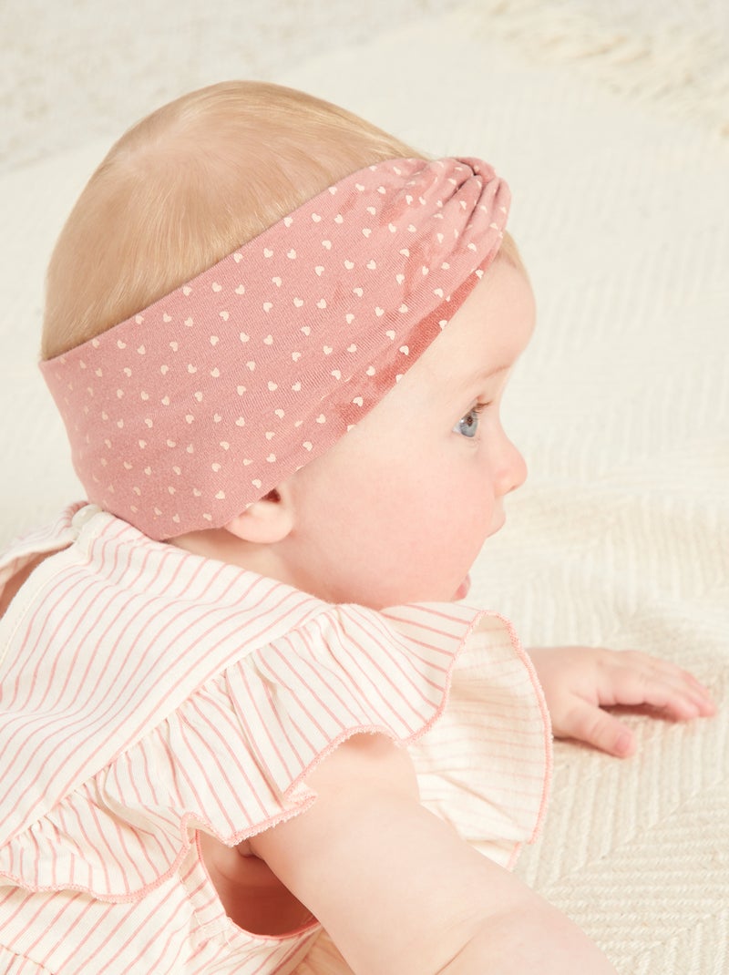 Lot de 2 bandeaux en jersey Rose - Kiabi
