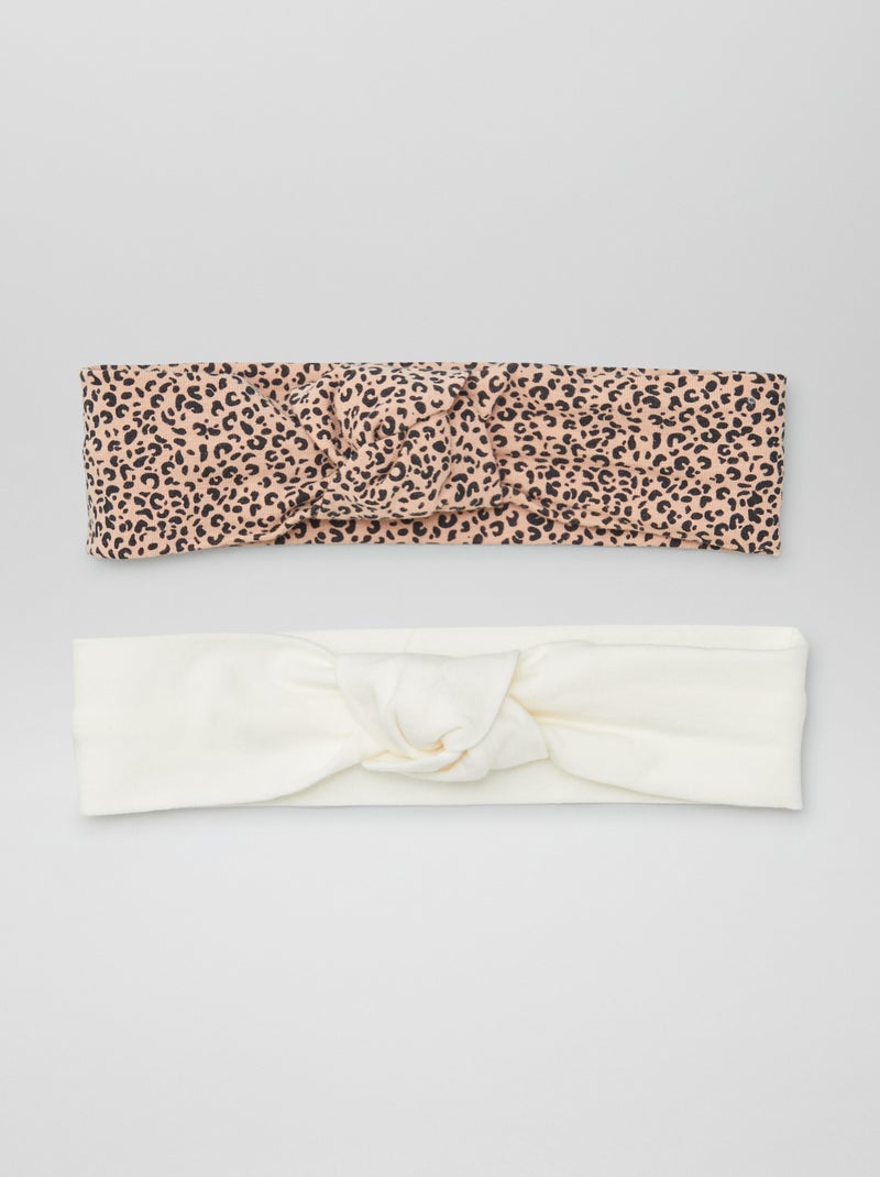 Lot de 2 bandeaux nœud beige - Kiabi