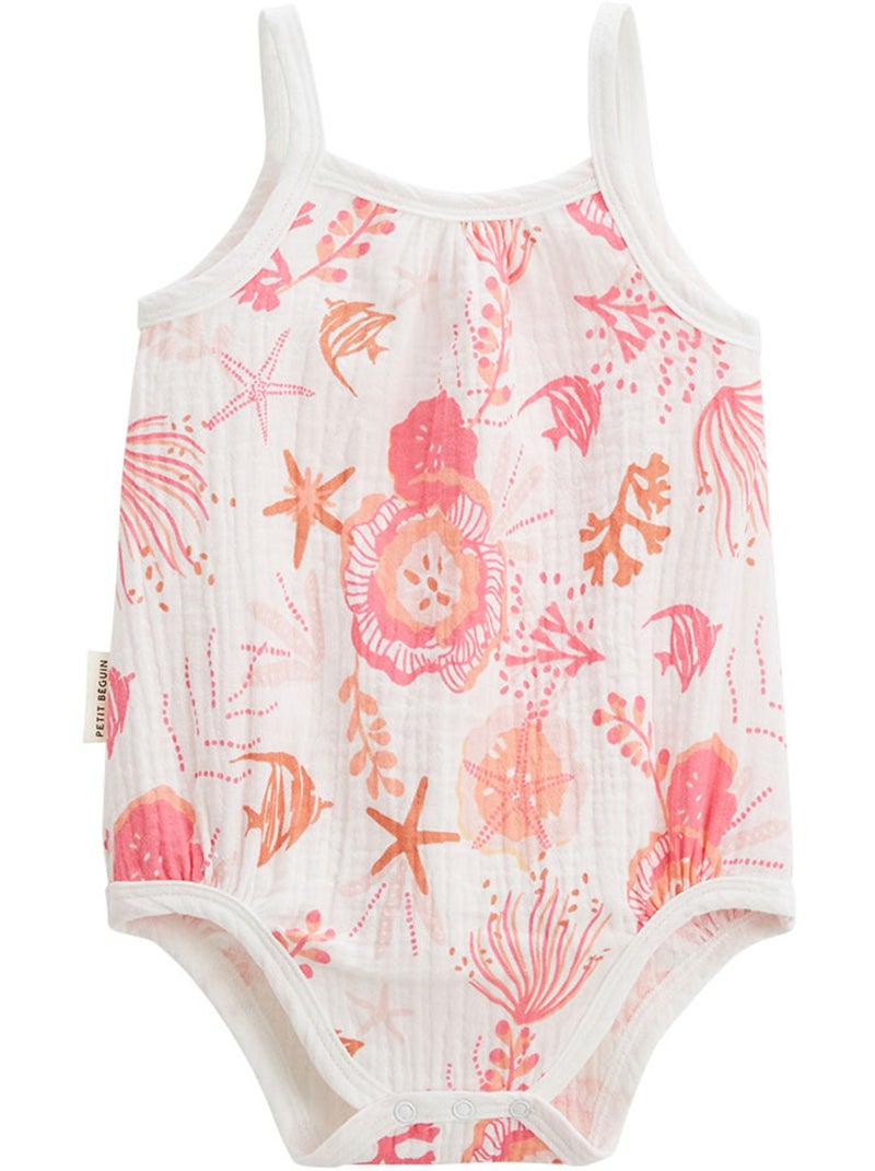 Lot de 2 barboteuses bloomer b?b? en gaze de coton Bahamas Rose - Kiabi