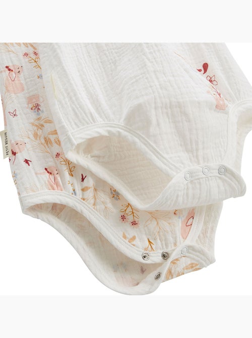 Lot de 2 barboteuses bloomer b?b? en gaze de coton Praline - Kiabi