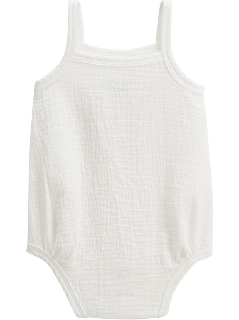 Lot de 2 barboteuses bloomer b?b? en gaze de coton Praline Ecru - Kiabi