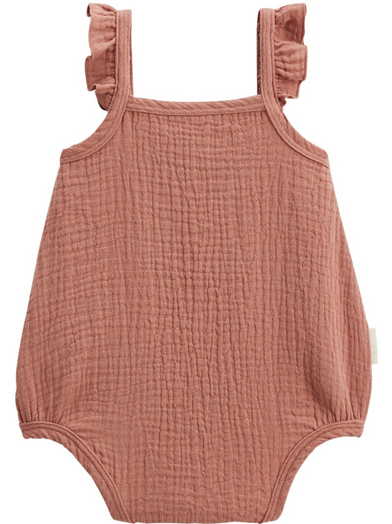 Lot de 2 barboteuses bloomer bébé en gaze de coton Arizona Ecru - Kiabi