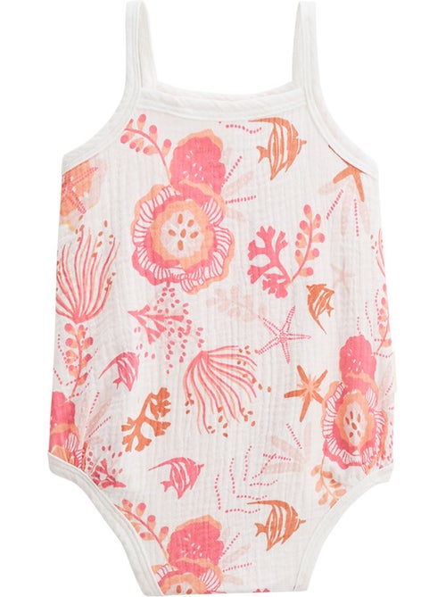 Lot de 2 barboteuses bloomer bébé en gaze de coton Bahamas - Kiabi