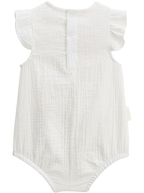 Lot de 2 barboteuses bloomer bébé en gaze de coton Praline - Kiabi Lot de 2 barboteuses bloomer bébé en gaze de coton Praline - Kiabi