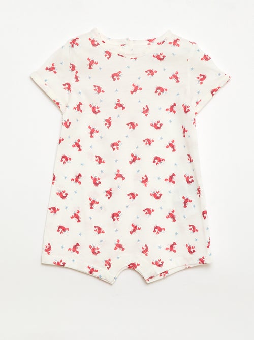 Lot de 2 barboteuses courtes en jersey - Kiabi