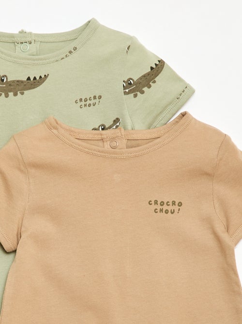 Lot de 2 barboteuses courtes en jersey - Kiabi