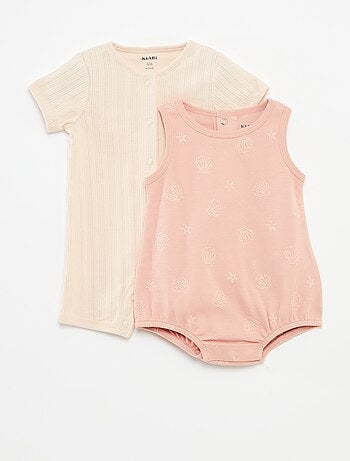 Lot de 2 barboteuses courtes