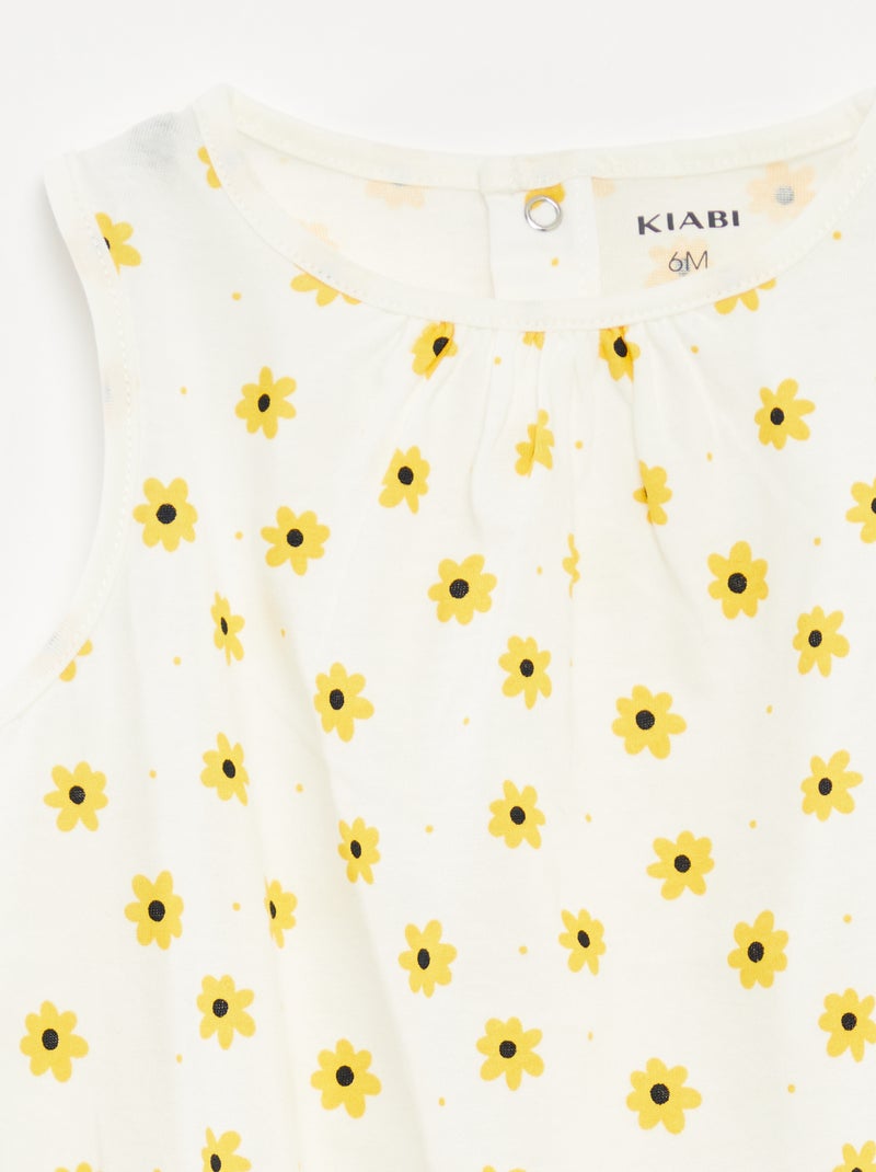 Lot de 2 barboteuses sans manches BLANC - Kiabi