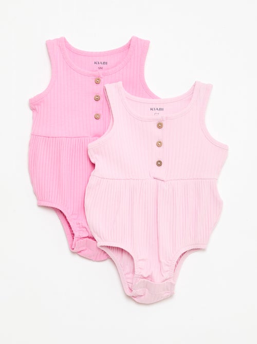 Lot de 2 barboteuses sans manches - Kiabi