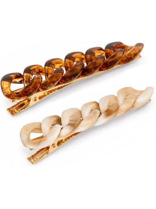 Lot de 2 barrettes cheveux à grands maillons - Kiabi Lot de 2 barrettes cheveux à grands maillons - Kiabi